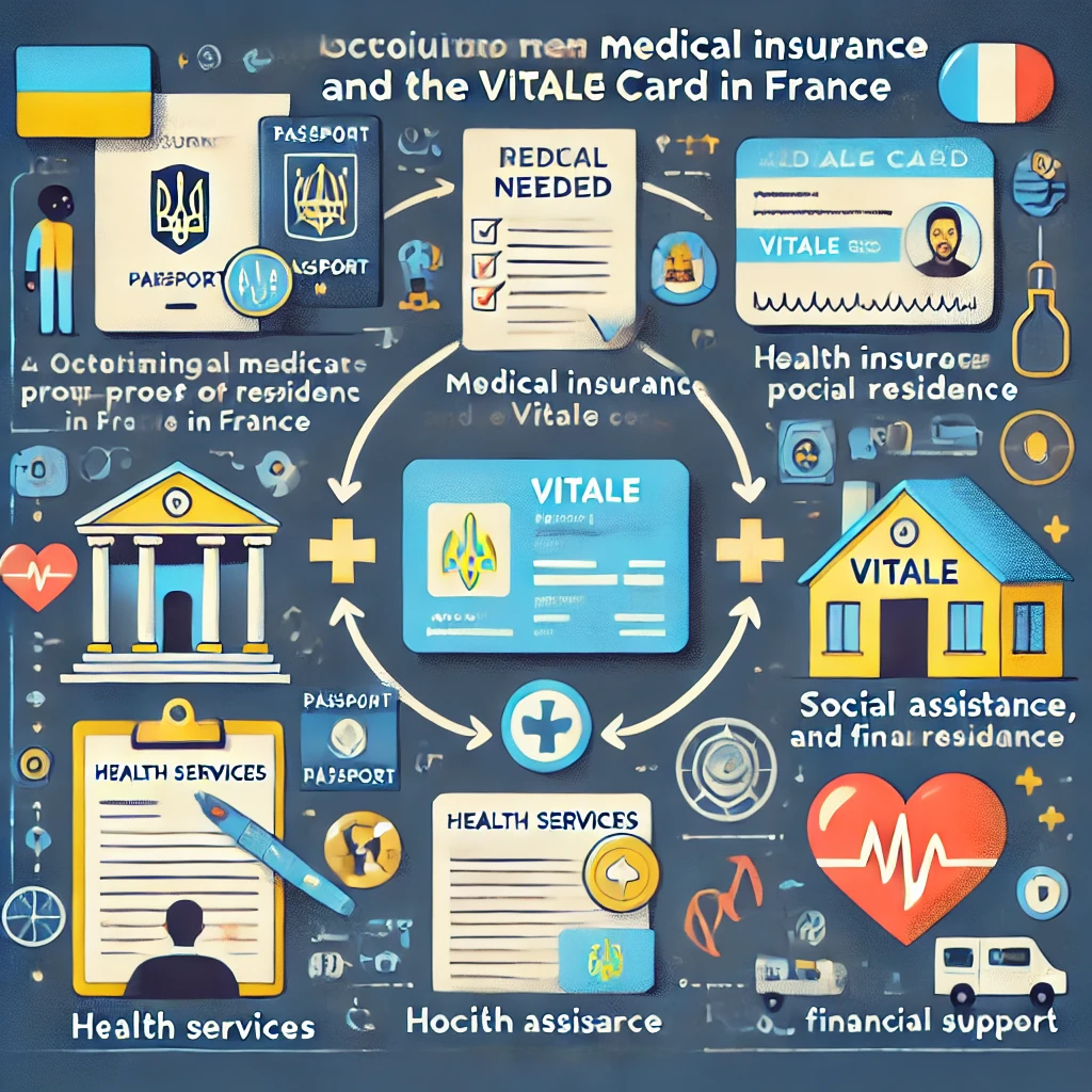 Оформлення страхування та картки Vitale для біженців з України у Франції